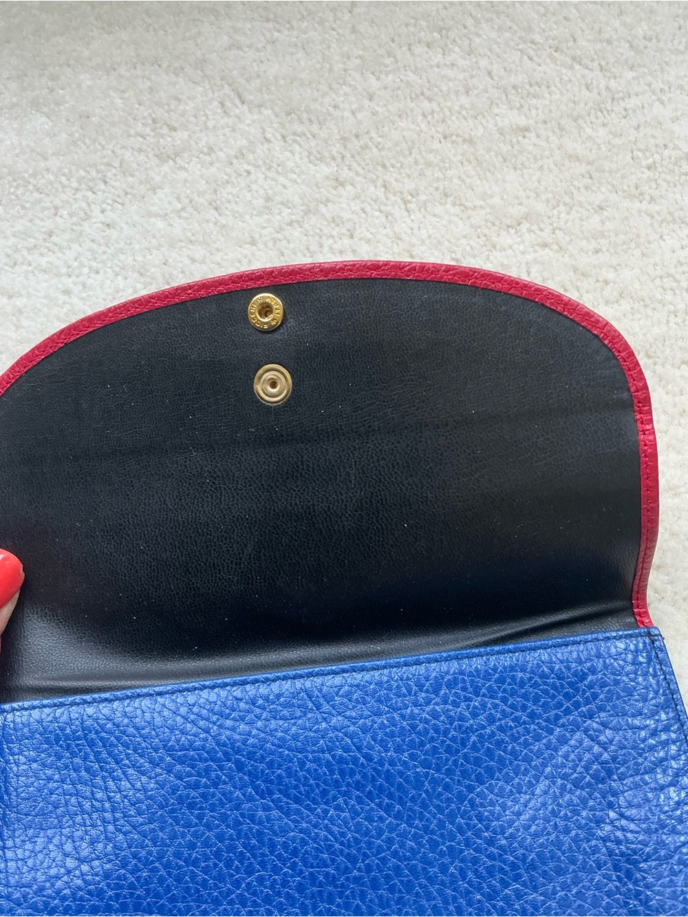 VINTAGE DESIGNER GIEFFE MULTI POCKET PEBBLED TRAVEL ENVELOPE WALLET - Picture 12 of 16